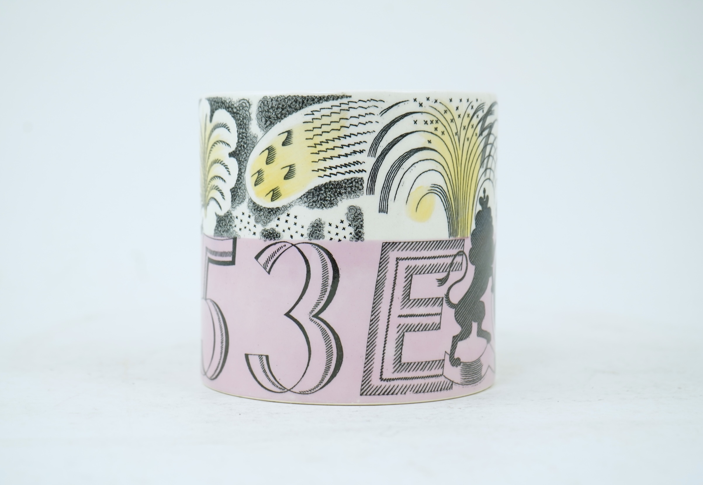Eric Ravilious (1903-1942) for Wedgwood: A 1953 Queen Elizabeth II Coronation commemorative mug